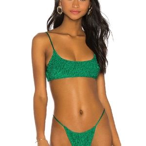 REVOLVE superdown Olivia Smocked Bikini Top size M